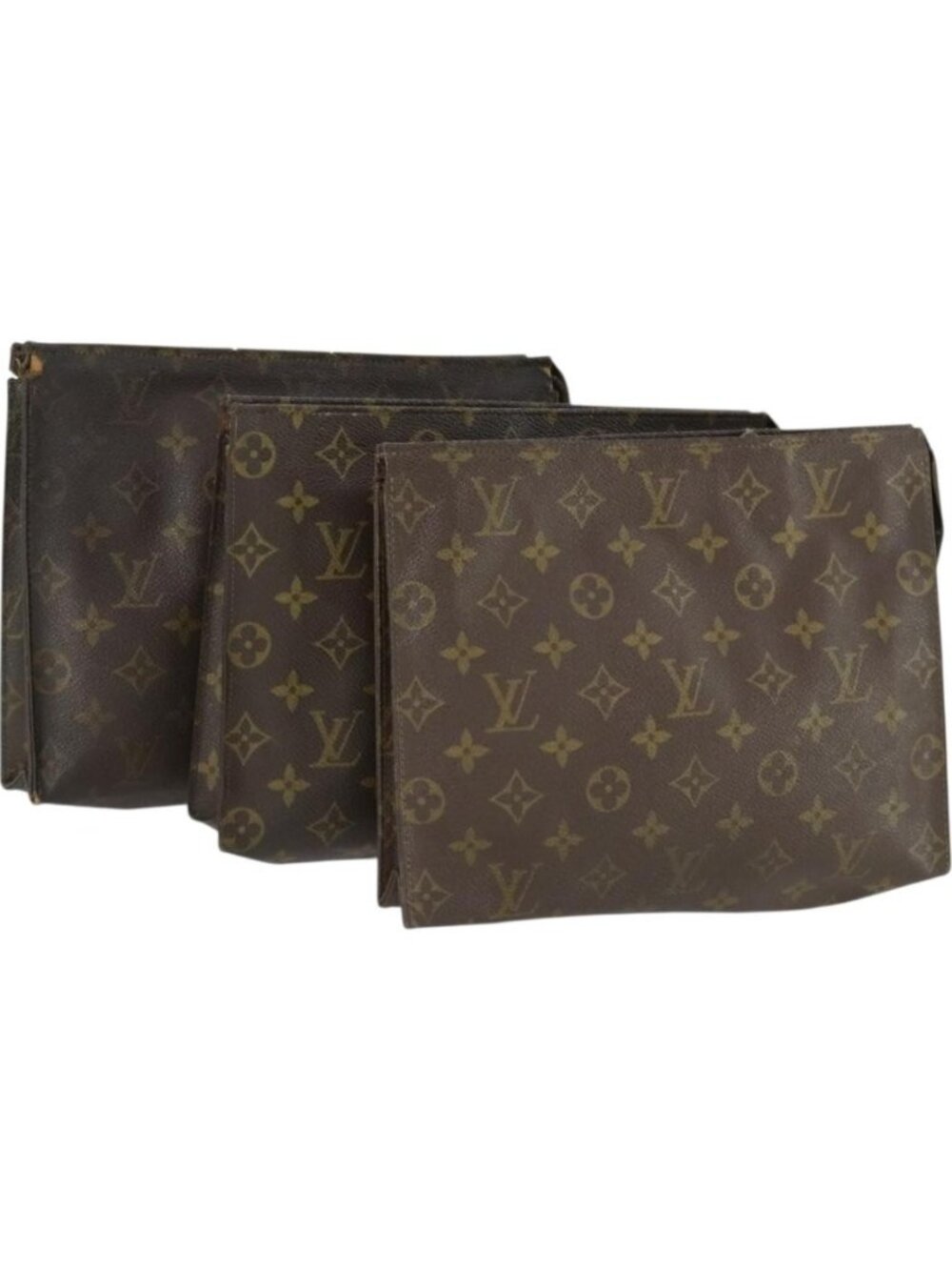 LOUIS VUITTON Monogram Clutch Bag 3 Set